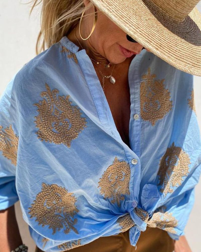 Lina – Blouse with Elegant Embroidery