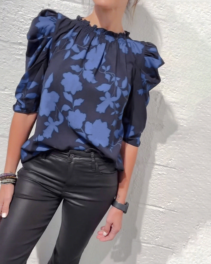 Bellamy - Puff Sleeve Blouse with Ruffles