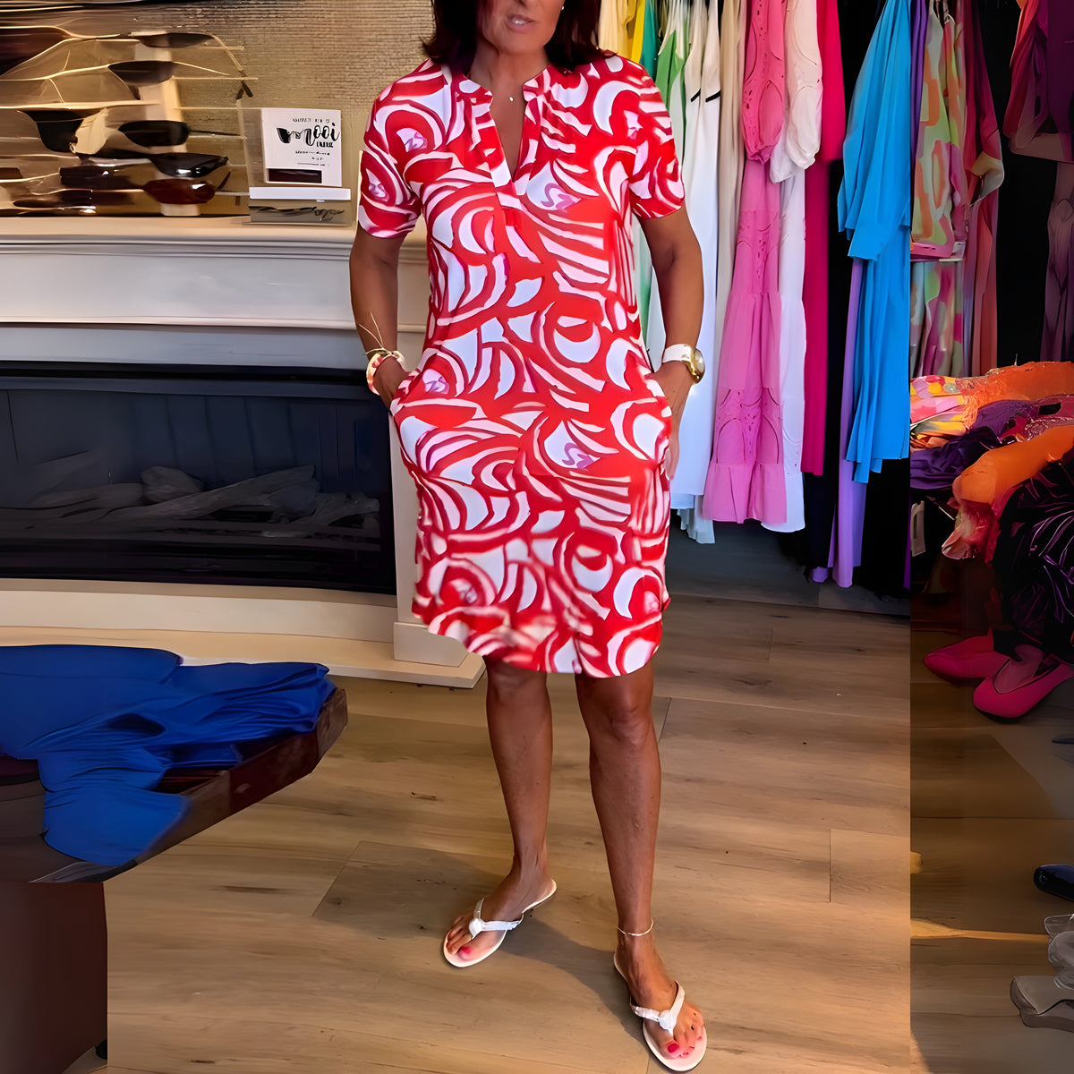 Mila – Dress with short sleeves