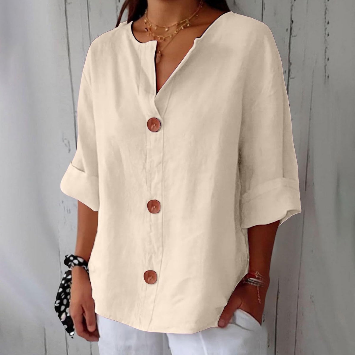 Liore™ – Minimalist Blouse with Vertical Structure