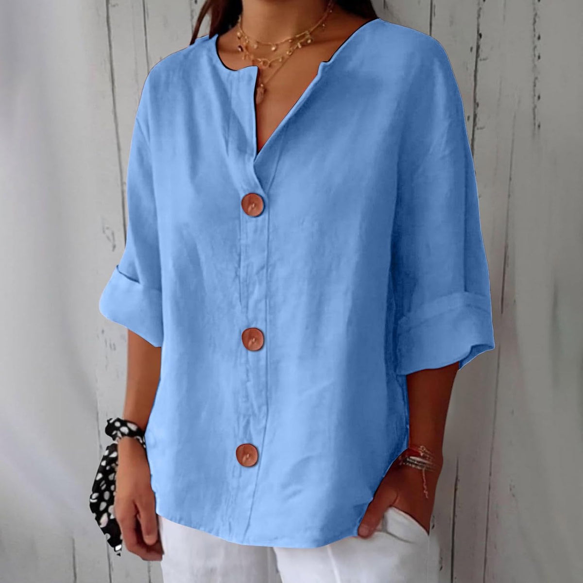 Liore™ – Minimalist Blouse with Vertical Structure