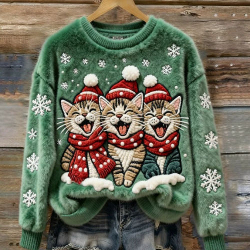 Saar – Sweater with Cats in Christmas Theme