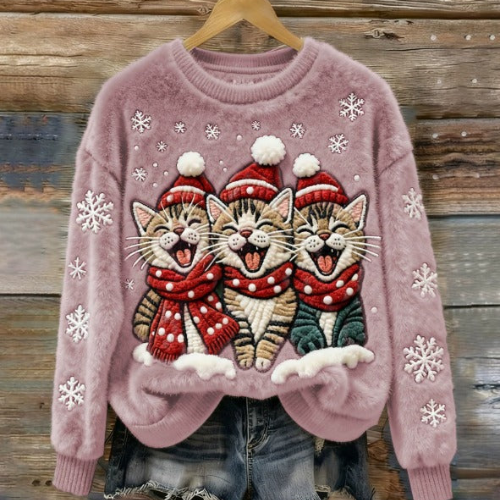 Saar – Sweater with Cats in Christmas Atmosphere