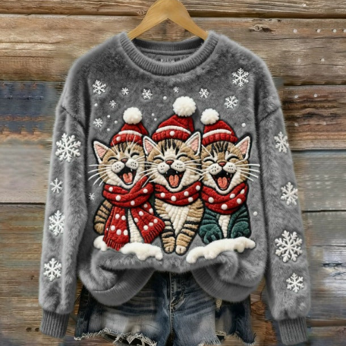 Saar – Sweater with Cats in Christmas Atmosphere