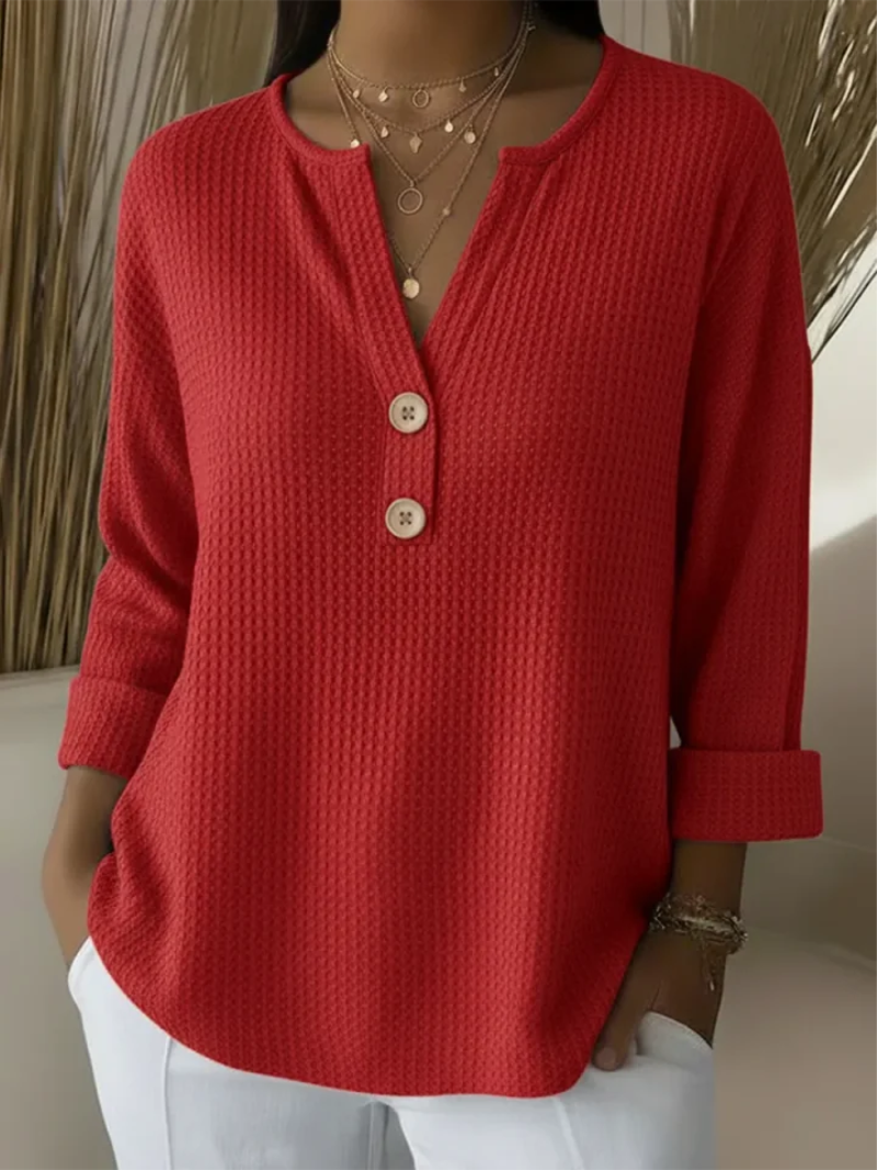 Luna – Sweater with collar detail and subtle texture