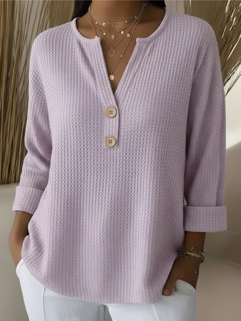 Elena – Sweater with collar detail and subtle texture