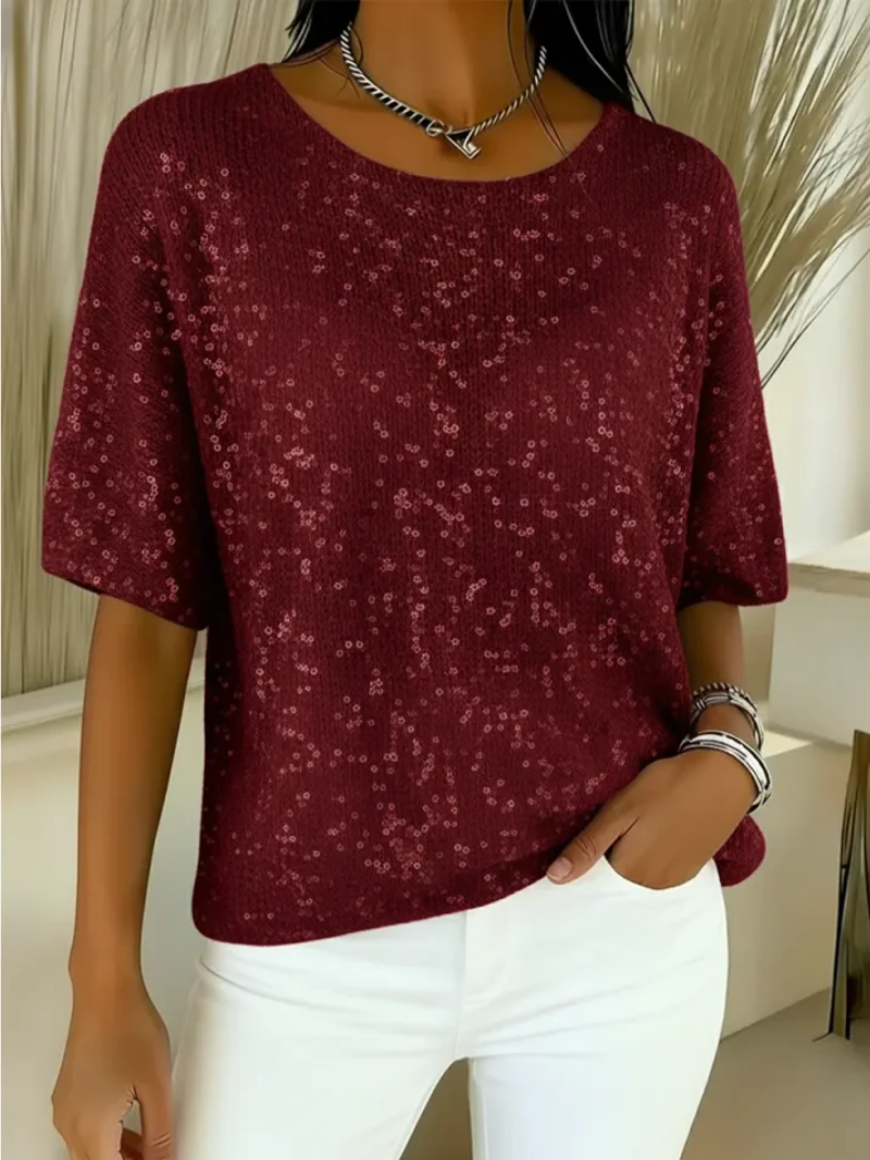Livia – Elegant top with subtle shine