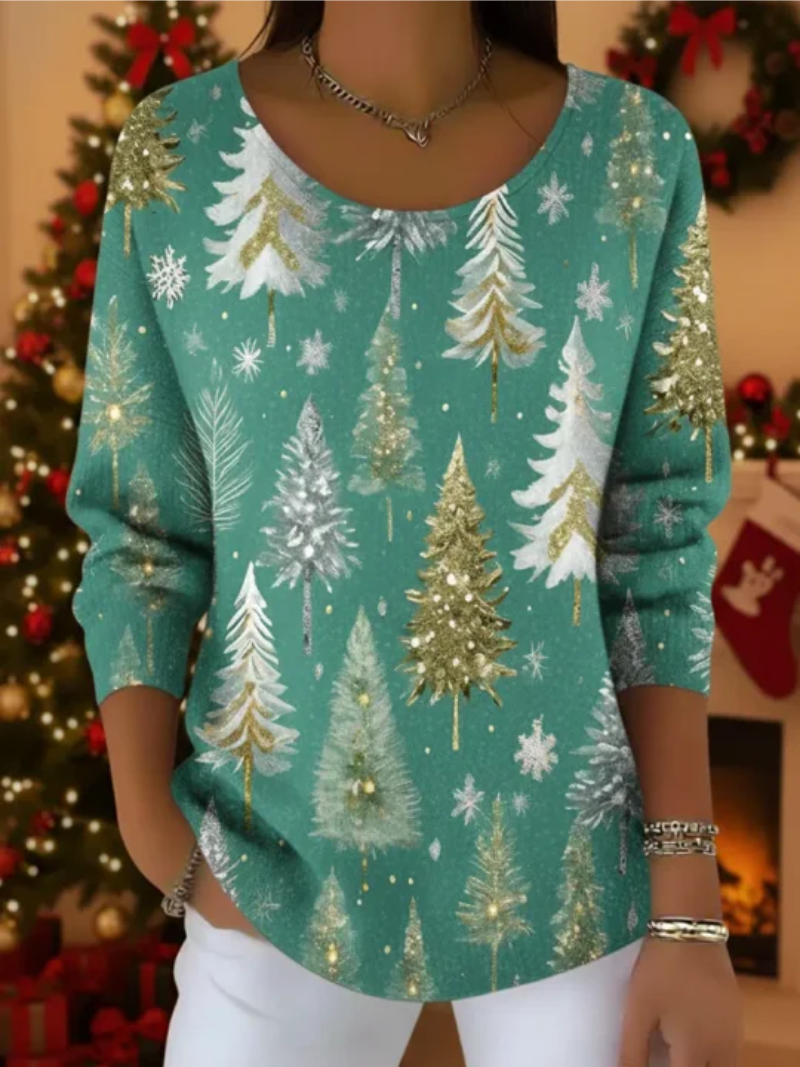 Noelle – Christmas Sweater with Pine Decoration