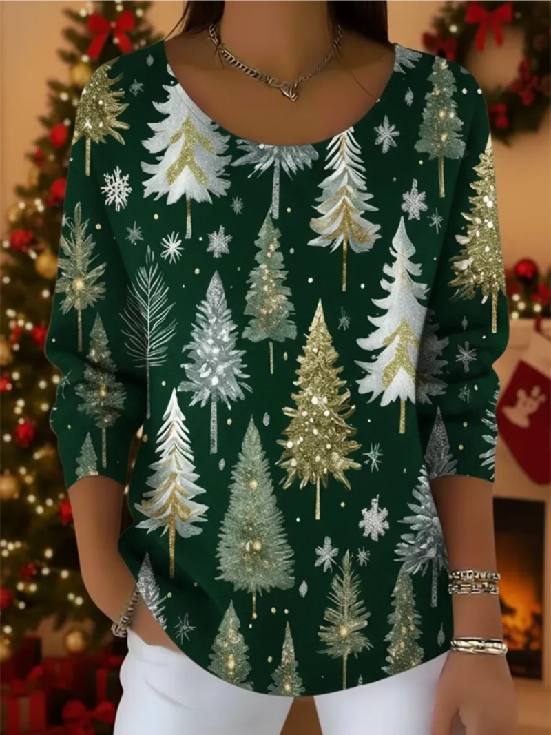 Noelle – Christmas Sweater with Pine Decoration