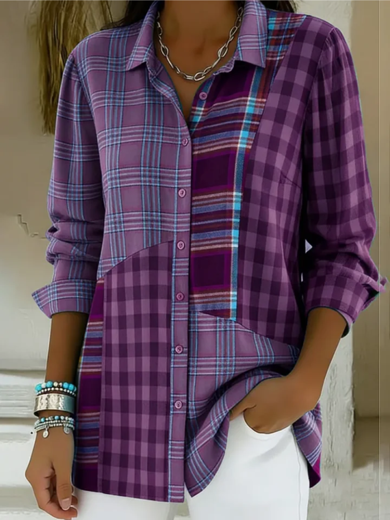 Livia – Blouse with Check Pattern
