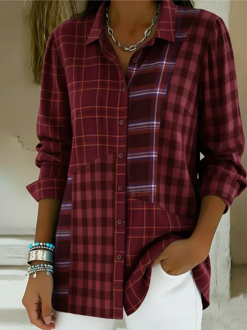 Livia – Blouse with Check Pattern