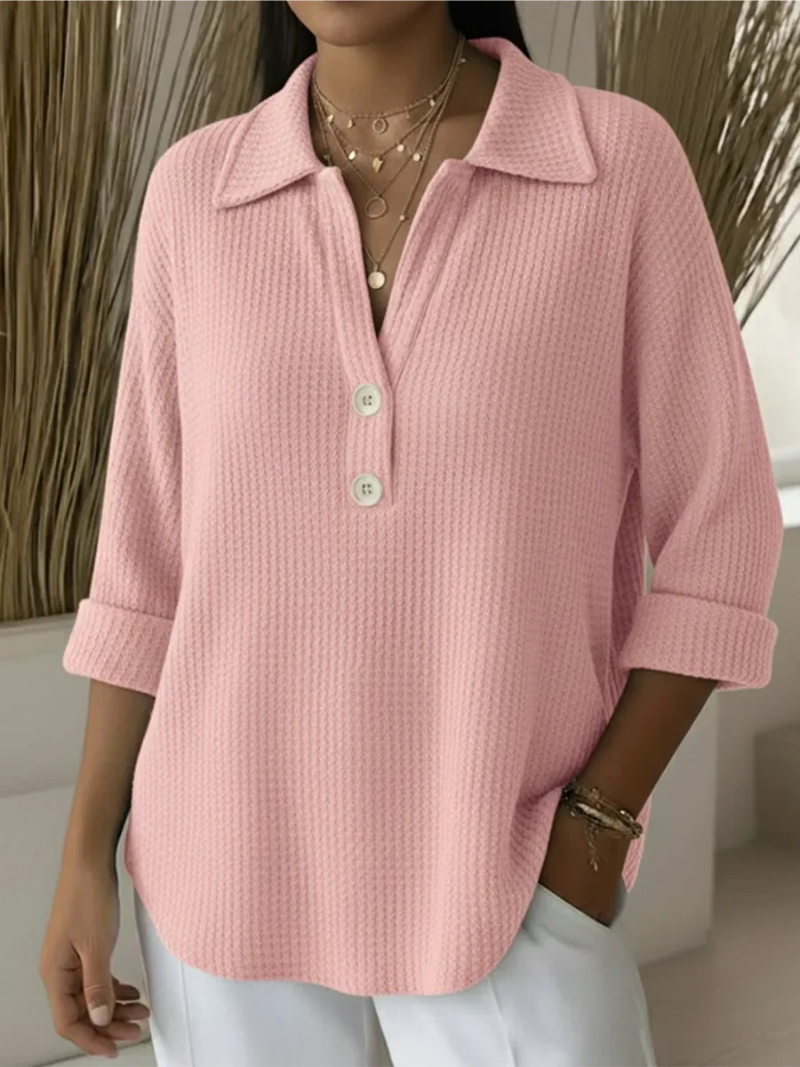 Emily – Sweater with Collar and Fine Texture