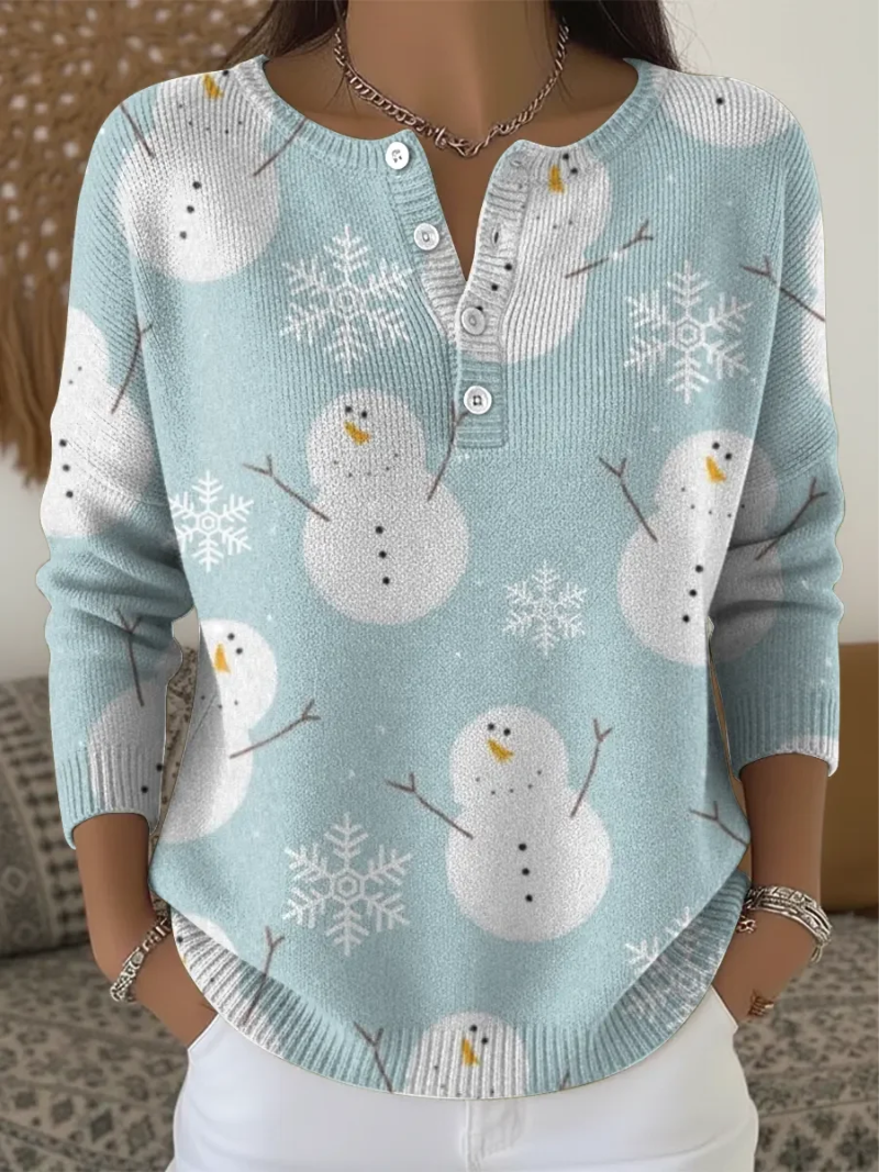 Lena – Christmas Sweater with Cheerful Snowmen