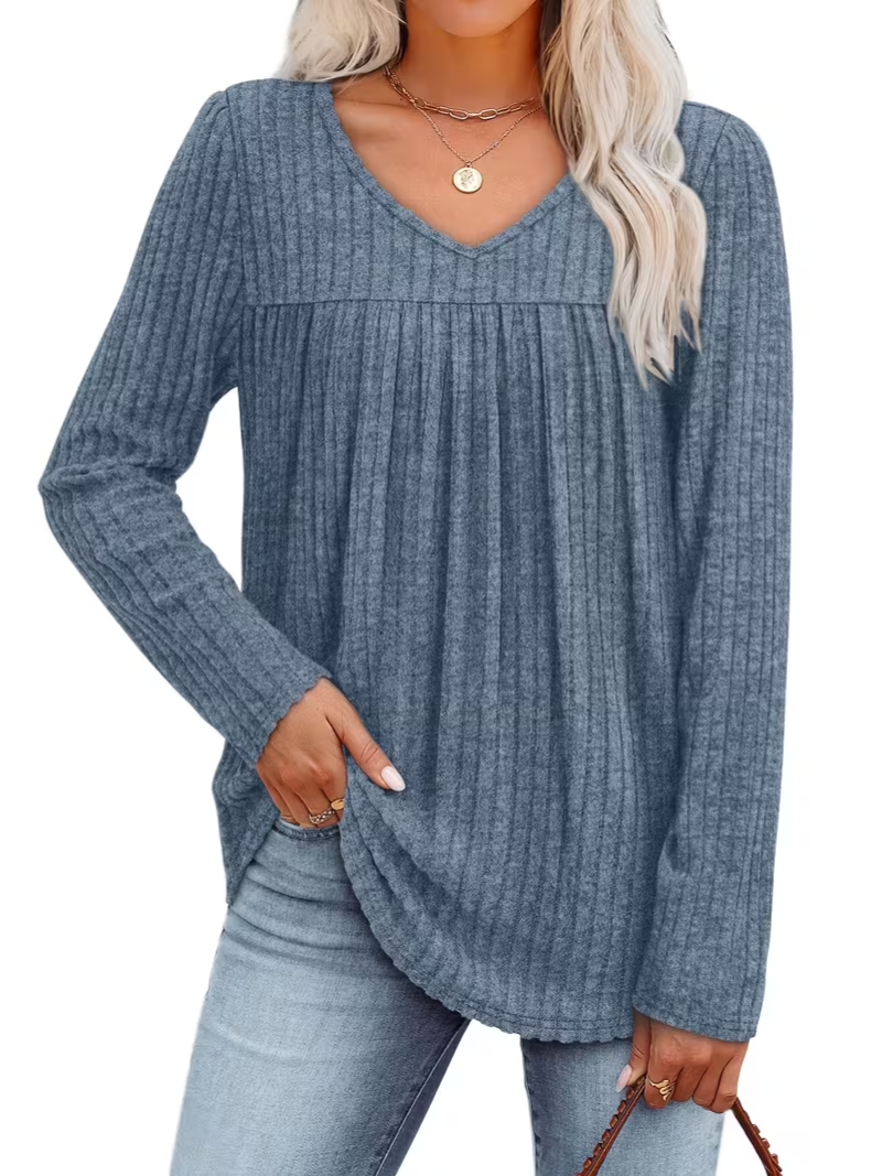 Lily – Ribbed Blouse