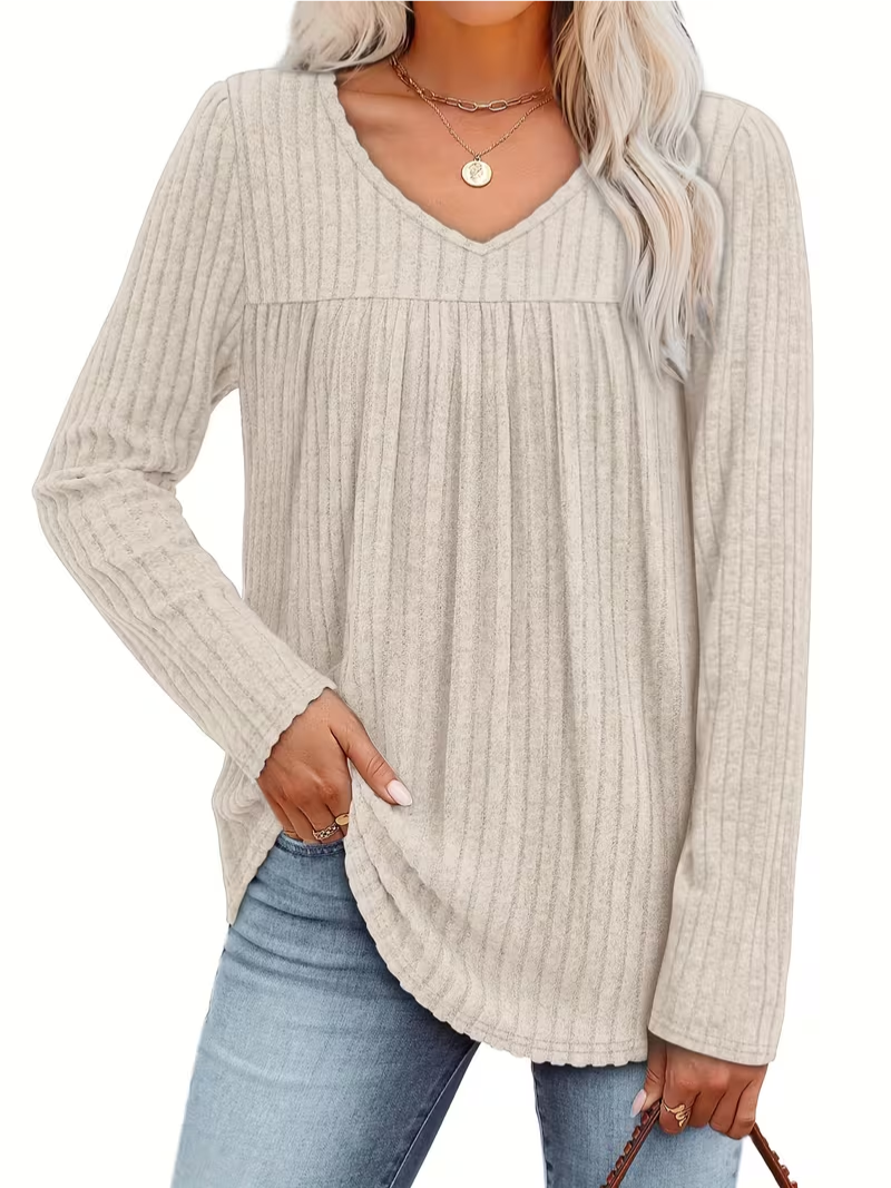 Lily – Ribbed Blouse