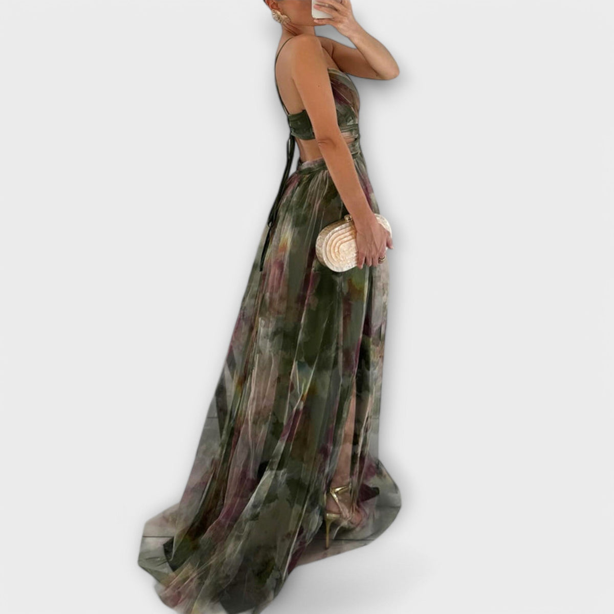Annai Maxi Dress in Knit - Elegant and Shaping