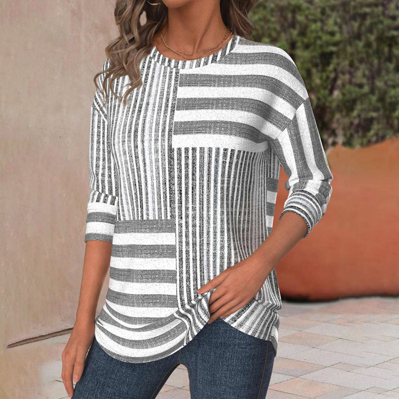 Sophie – Striped Blouse with a Fashionable Twist