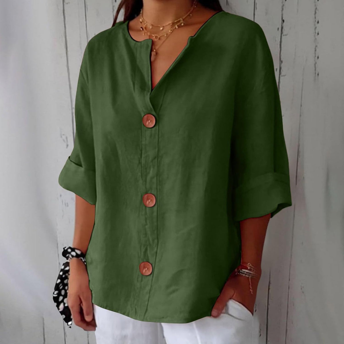Liore™ – Minimalist Blouse with Vertical Structure