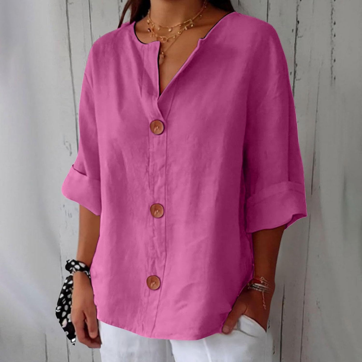 Liore™ – Minimalist Blouse with Vertical Structure