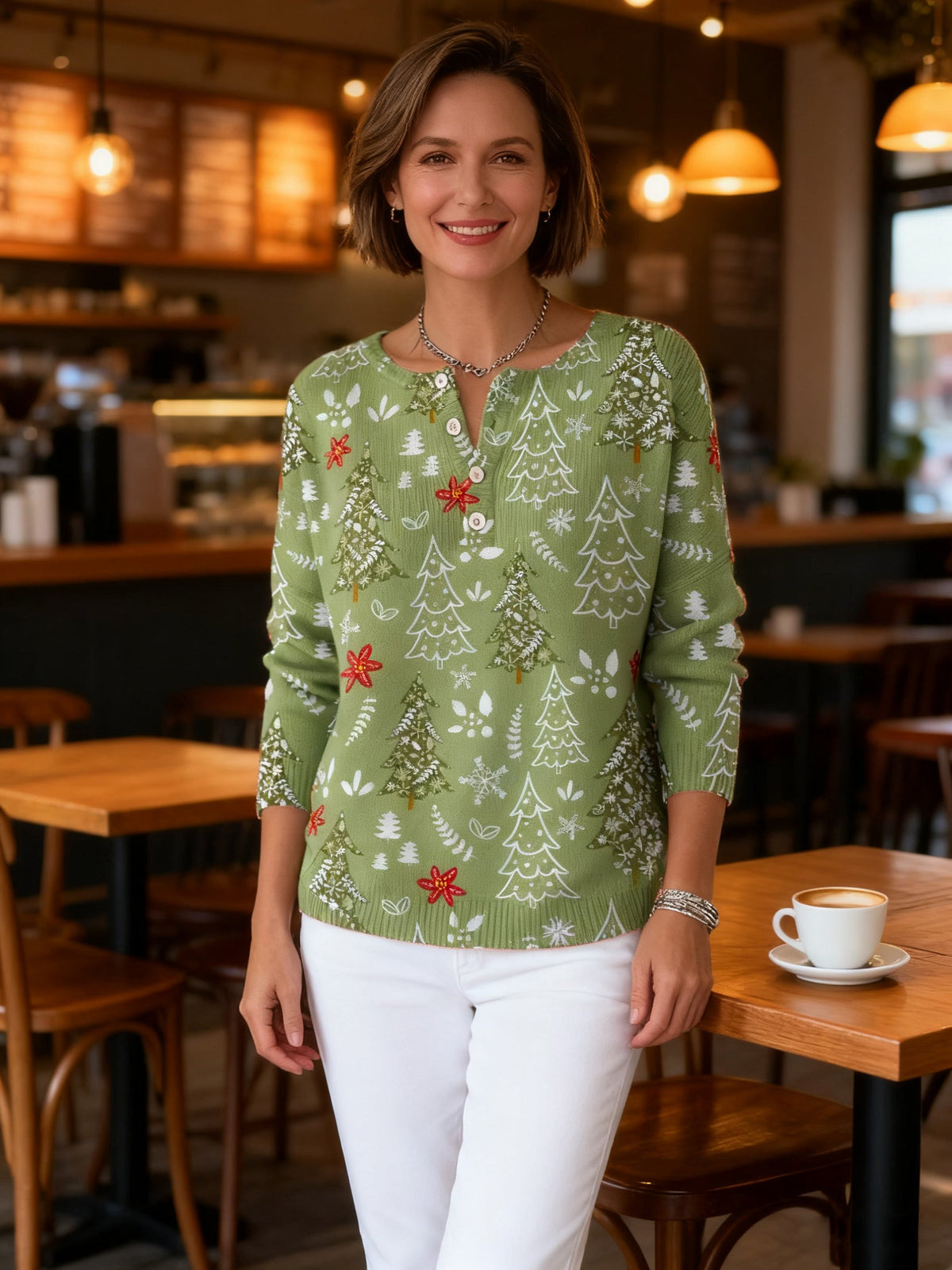 Sofie – Christmas Sweater with Buttons