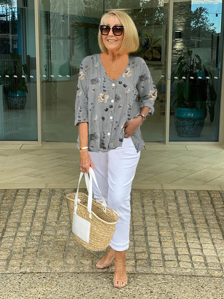 Dorothea - Elegant Floral Blouse