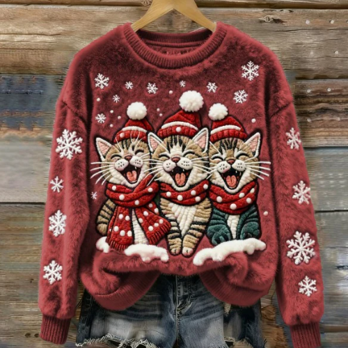 Saar – Sweater with Cats in Christmas Theme
