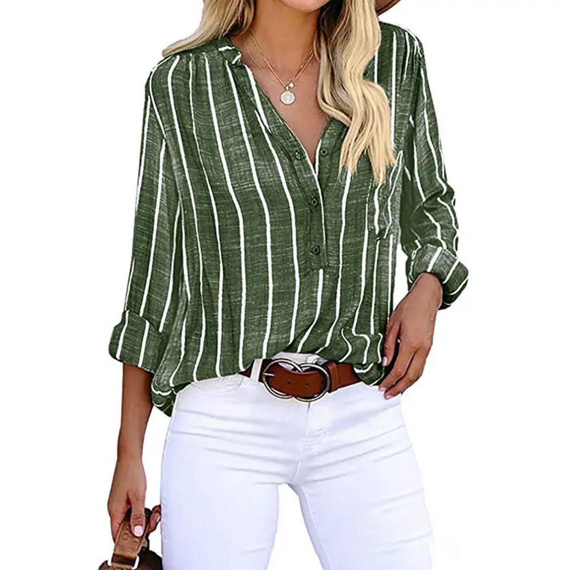 AGATHE I ELEGANT STRIPED BLOUSE