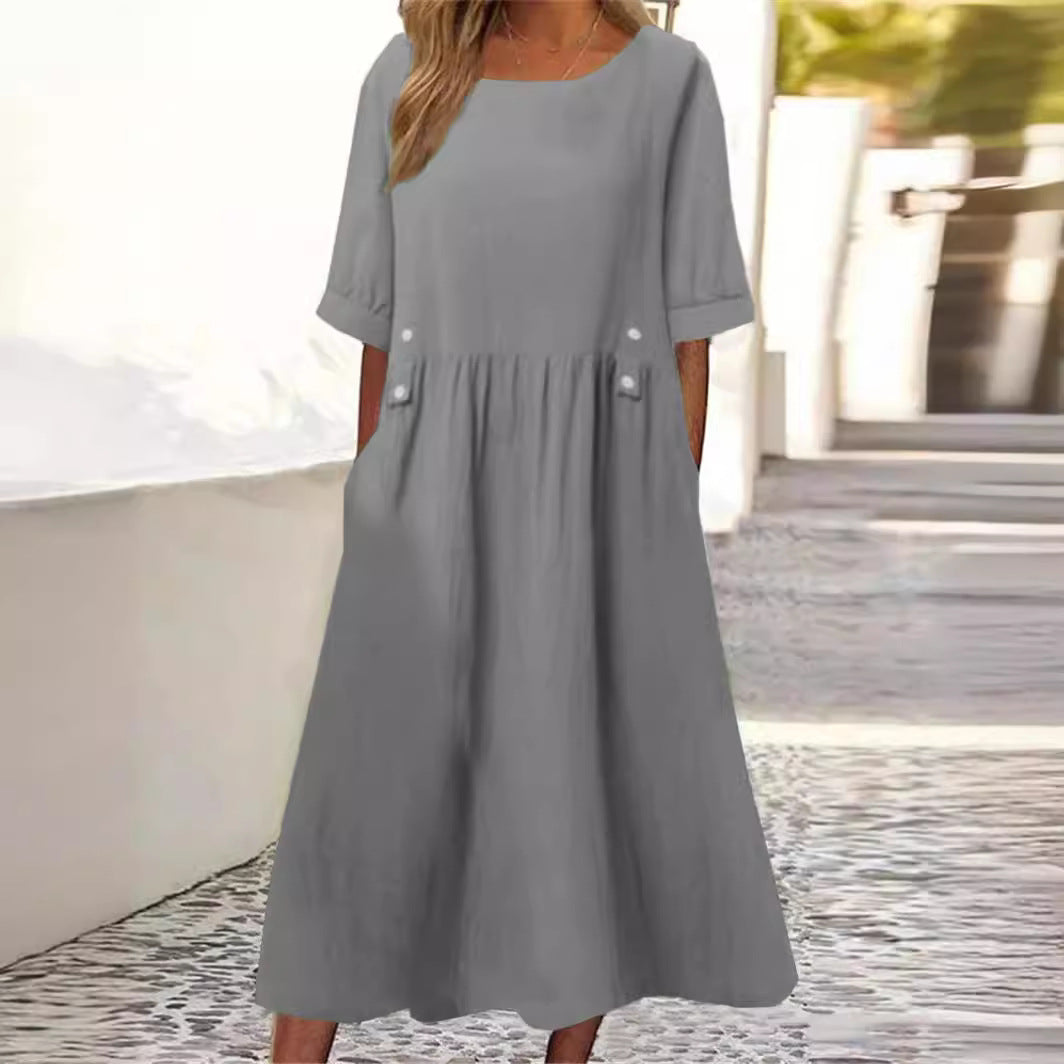 Amaris - Elegant and Comfortable Cotton Linen Dress