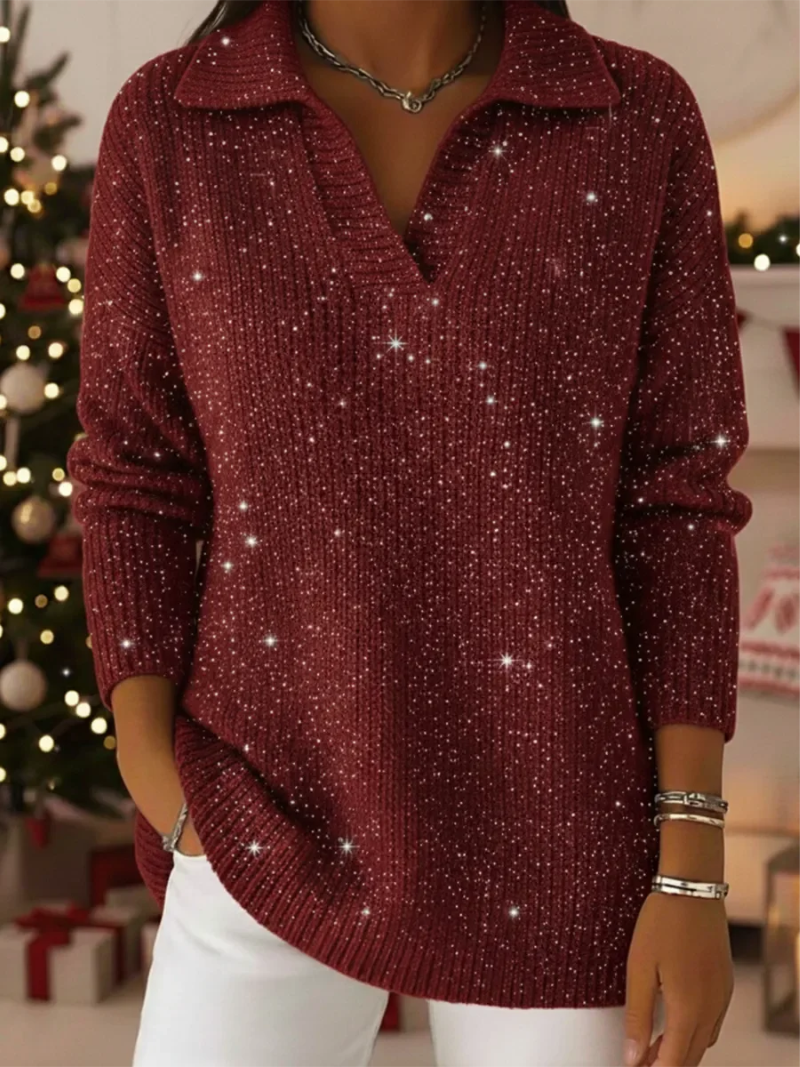 Livia – Christmas Sweater with Sparkling Festive Accent