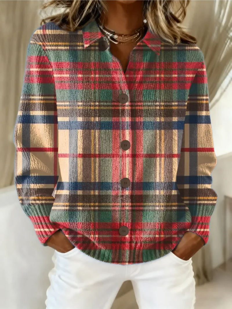 Nora – Checked Knit Blouse