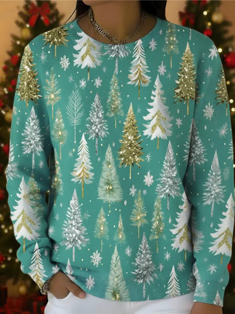 Mila – Knitted Christmas Sweater with Pine Decoration