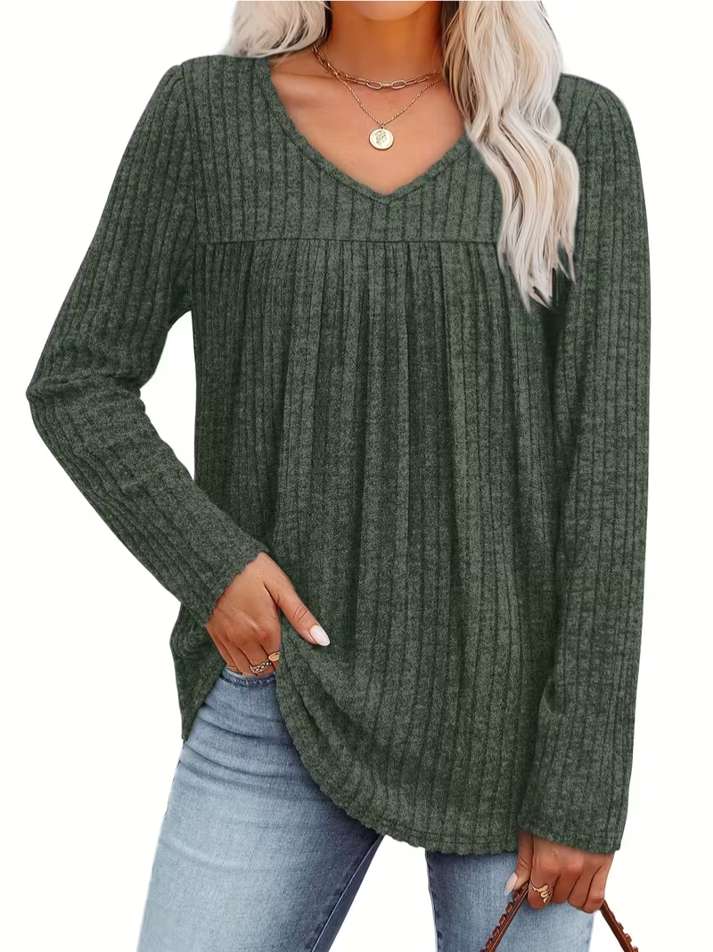 Lily – Ribbed Blouse