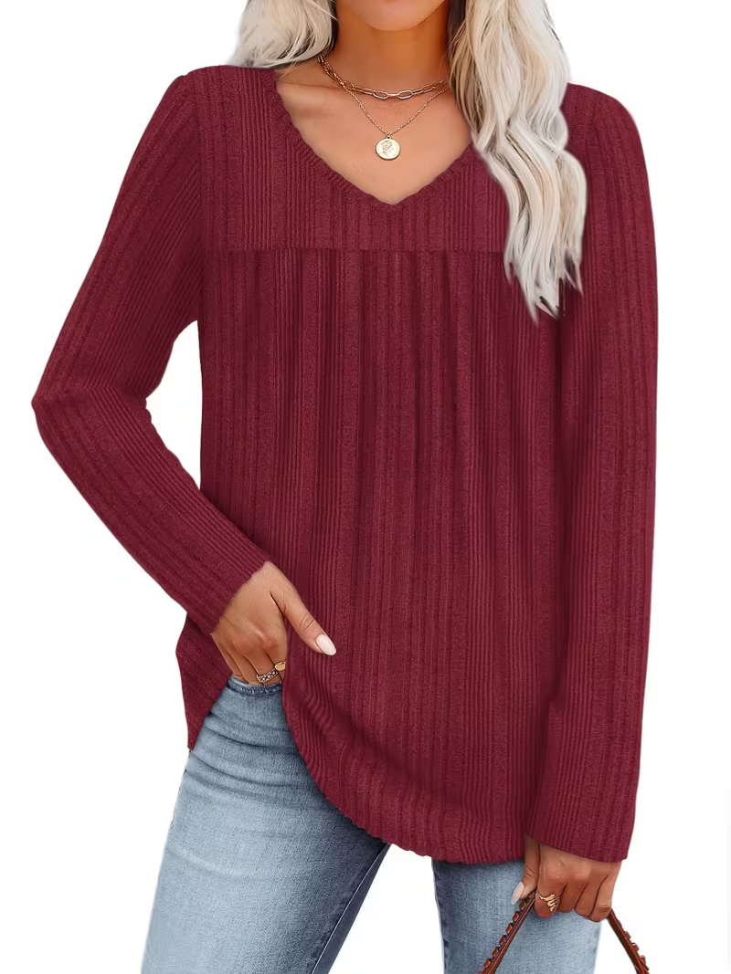 Lily – Ribbed Blouse