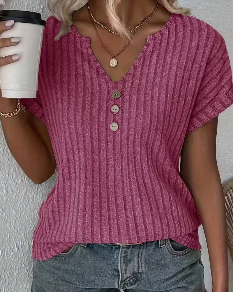 Rosina - Knitted blouse with V-neck