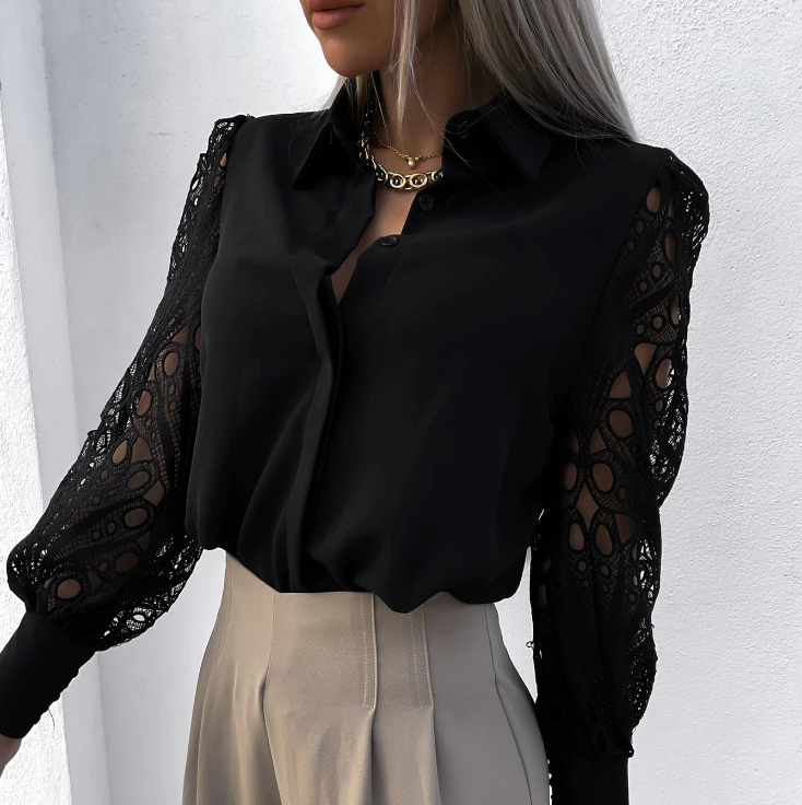ENGELBERTA FASHIONABLE COLLAR BLOUSE