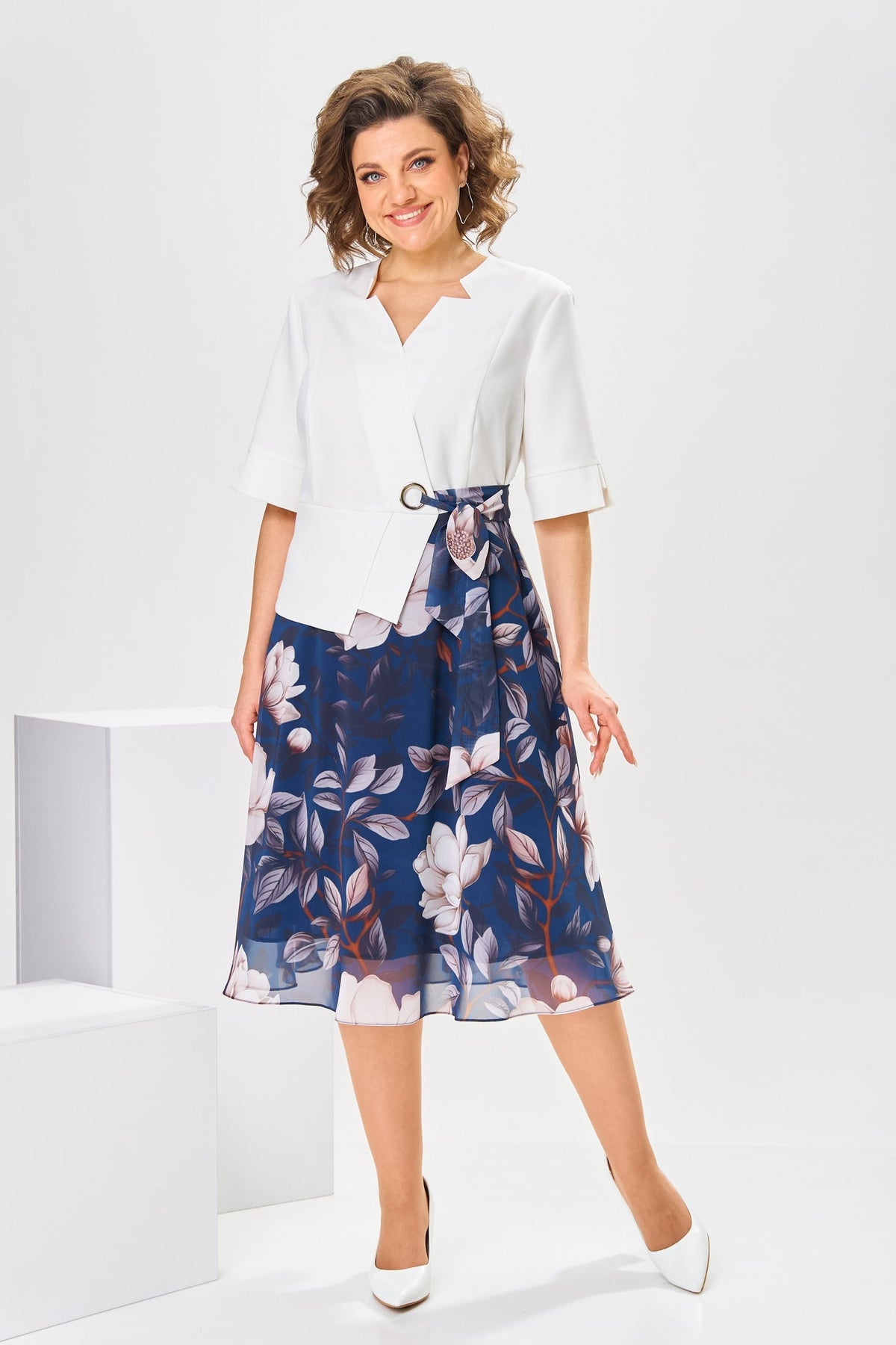 Adelisa - High Quality Cotton and Silk Dress for Natural Elegance
