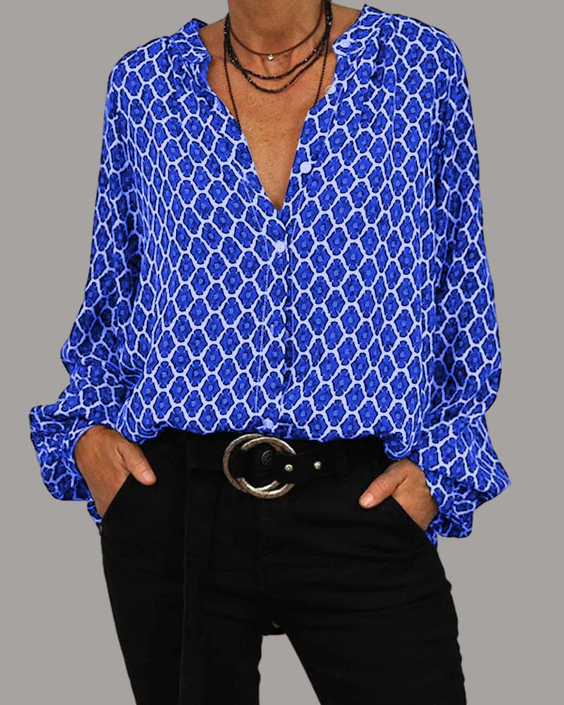 EDWINA I GEOMETRIC BLOUSE